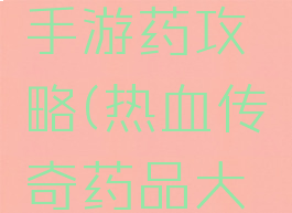 热血传奇手游药攻略(热血传奇药品大全)