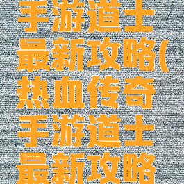 热血传奇手游道士最新攻略(热血传奇手游道士最新攻略大全)