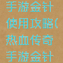 热血传奇手游金针使用攻略(热血传奇手游金针怎么用)