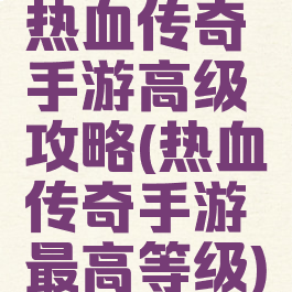 热血传奇手游高级攻略(热血传奇手游最高等级)