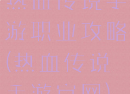 热血传说手游职业攻略(热血传说手游官网)