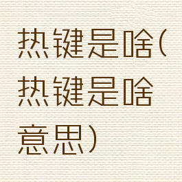 热键是啥(热键是啥意思)