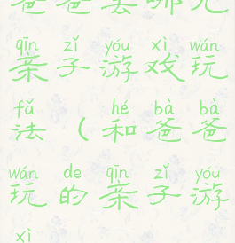 爸爸去哪儿亲子游戏玩法(和爸爸玩的亲子游戏)