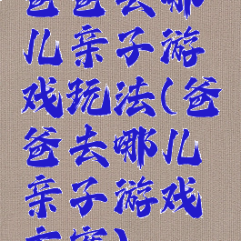 爸爸去哪儿亲子游戏玩法(爸爸去哪儿亲子游戏方案)