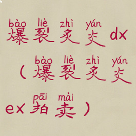 爆裂炙炎dx(爆裂炙炎ex拍卖)
