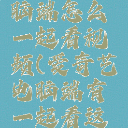 爱奇艺电脑端怎么一起看视频(爱奇艺电脑端有一起看这个功能吗)