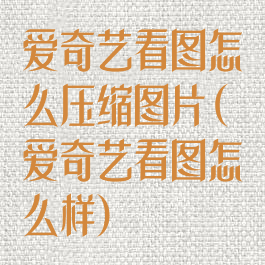 爱奇艺看图怎么压缩图片(爱奇艺看图怎么样)