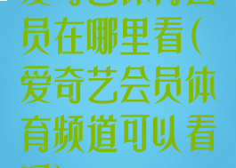 爱奇艺体育会员在哪里看(爱奇艺会员体育频道可以看吗)