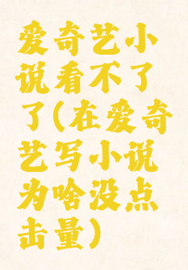 爱奇艺小说看不了了(在爱奇艺写小说为啥没点击量)