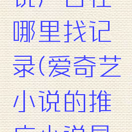 爱奇艺小说广告在哪里找记录(爱奇艺小说的推广小说是哪些)