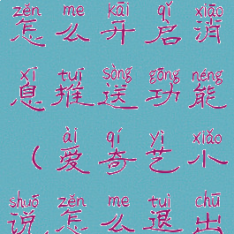 爱奇艺小说怎么开启消息推送功能(爱奇艺小说怎么退出去)