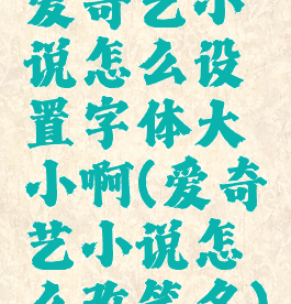 爱奇艺小说怎么设置字体大小啊(爱奇艺小说怎么改笔名)