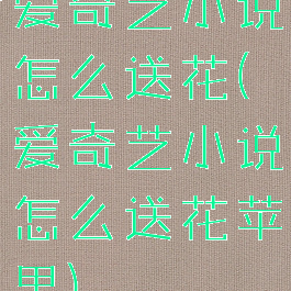 爱奇艺小说怎么送花(爱奇艺小说怎么送花苹果)