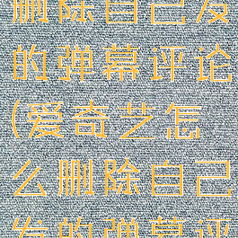 爱奇艺怎么删除自己发的弹幕评论(爱奇艺怎么删除自己发的弹幕评论记录)