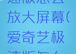爱奇艺极速版怎么放大屏幕(爱奇艺极速版怎么弄横屏)