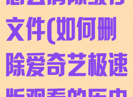 爱奇艺极速版怎么清除缓存文件(如何删除爱奇艺极速版观看的历史记录)