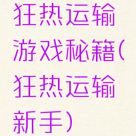 狂热运输游戏秘籍(狂热运输新手)