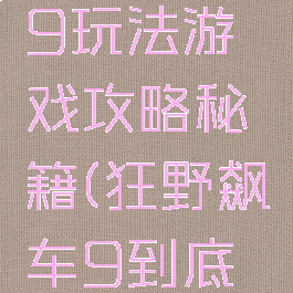 狂野飙车9玩法游戏攻略秘籍(狂野飙车9到底怎么玩)