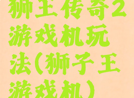 狮王传奇2游戏机玩法(狮子王游戏机)