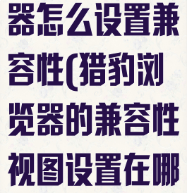 猎豹安全浏览器怎么设置兼容性(猎豹浏览器的兼容性视图设置在哪)