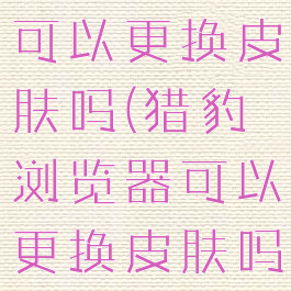 猎豹浏览器可以更换皮肤吗(猎豹浏览器可以更换皮肤吗安卓)