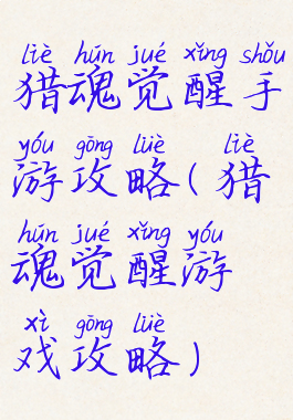 猎魂觉醒手游攻略(猎魂觉醒游戏攻略)