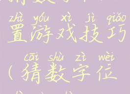 猜数字位置游戏技巧(猜数字位置个数)