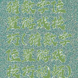 猜数字位置游戏技巧(猜数字位置游戏技巧视频)