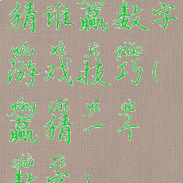 猜谁赢数字游戏技巧(赢猜一个数字)