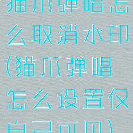 猫爪弹唱怎么取消水印(猫爪弹唱怎么设置仅自己可见)