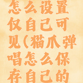 猫爪弹唱怎么设置仅自己可见(猫爪弹唱怎么保存自己的作品)