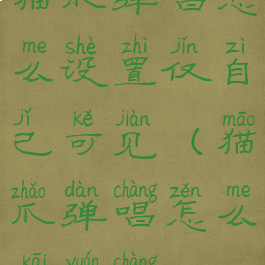 猫爪弹唱怎么设置仅自己可见(猫爪弹唱怎么开原唱)