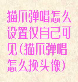 猫爪弹唱怎么设置仅自己可见(猫爪弹唱怎么换头像)
