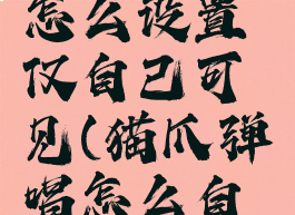 猫爪弹唱怎么设置仅自己可见(猫爪弹唱怎么自选段落)