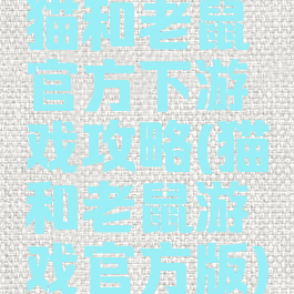 猫和老鼠官方下游戏攻略(猫和老鼠游戏官方版)