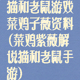 猫和老鼠游戏菜鸡子薇资料(菜鸡紫薇解说猫和老鼠手游)