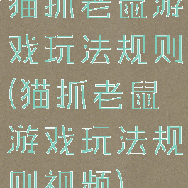 猫抓老鼠游戏玩法规则(猫抓老鼠游戏玩法规则视频)
