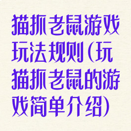 猫抓老鼠游戏玩法规则(玩猫抓老鼠的游戏简单介绍)