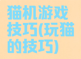 猫机游戏技巧(玩猫的技巧)