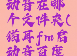 猫耳fm启动音在哪个文件夹(猫耳fm启动音百度云资源)