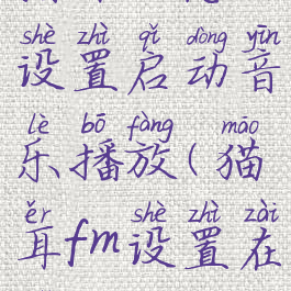 猫耳fm怎么设置启动音乐播放(猫耳fm设置在哪)