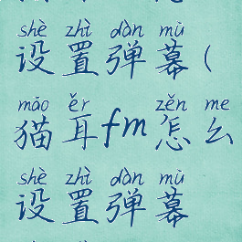 猫耳fm怎么设置弹幕(猫耳fm怎么设置弹幕位置)