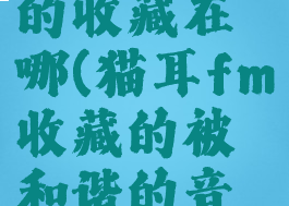 猫耳fm我的收藏在哪(猫耳fm收藏的被和谐的音频怎么听)