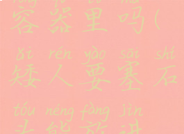 矮人要塞石头能放进容器里吗(矮人要塞石头能放进容器里吗视频)