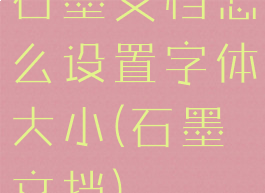石墨文档怎么设置字体大小(石墨文挡)