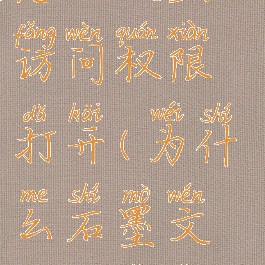 石墨文档怎么设置访问权限打开(为什么石墨文档没有访问权限)