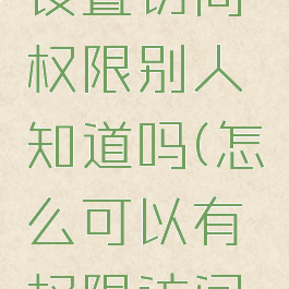 石墨文档设置访问权限别人知道吗(怎么可以有权限访问石墨文档)