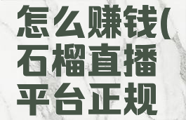 石榴直播怎么赚钱(石榴直播平台正规吗)