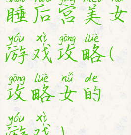 睡后宫美女游戏攻略(攻略女的游戏)