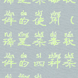 瑞星杀毒软件的使用(瑞星杀毒软件的四种杀毒方式)